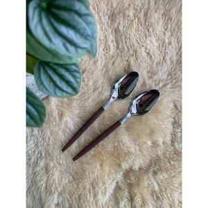 VTG (2) ECKO ETERNA Deadstock Canoe Muffin Teaspoons MCM flatware